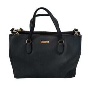 Kate Spade New York Laurel Way Reese Satchel Black Leather Crossbody Bag